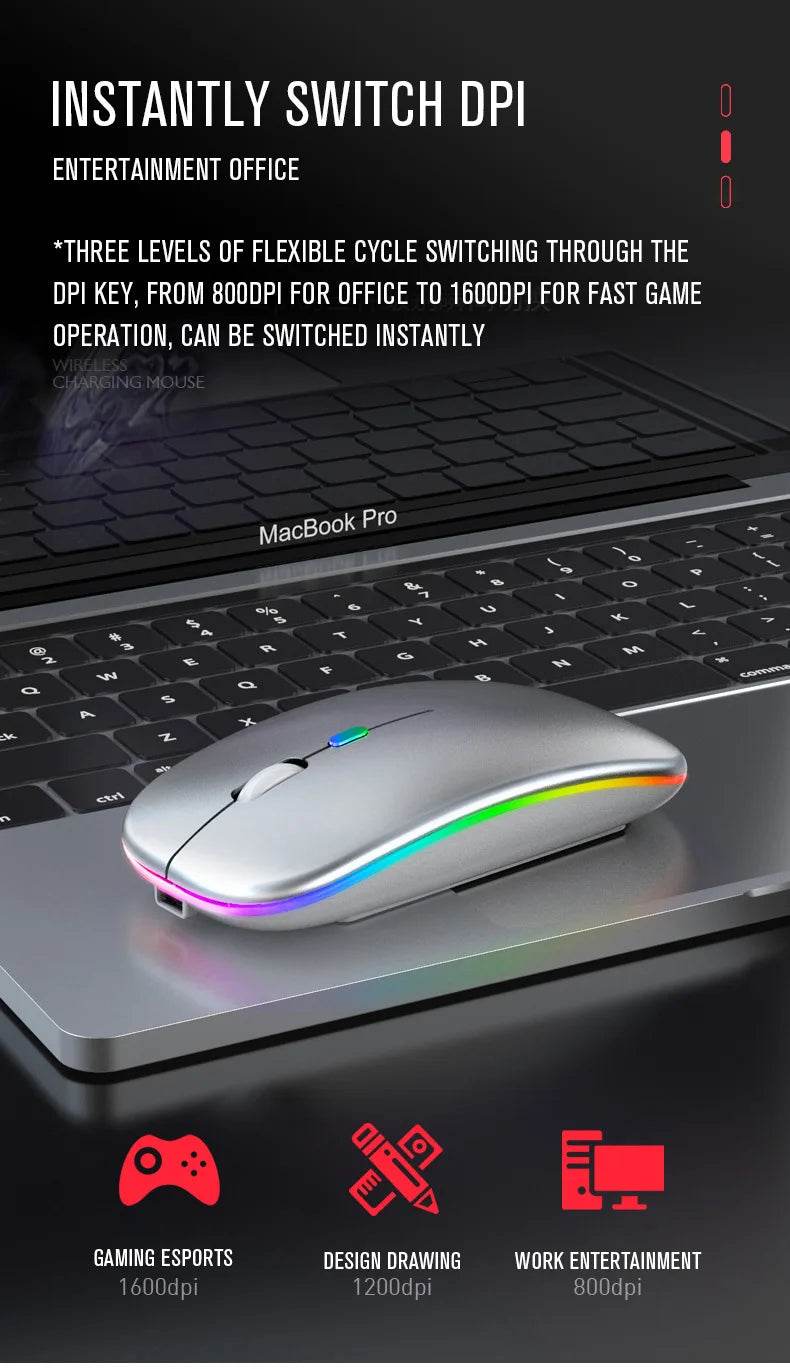 Fitzsi Essentials rechargeable Bluetooth wireless mouse with adjustable DPI for gaming and office use