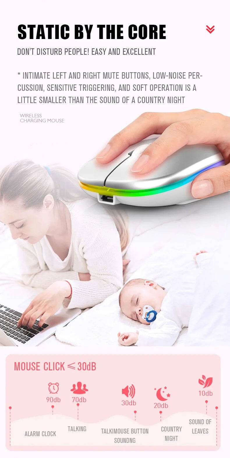 Fitzsi Essentials rechargeable Bluetooth wireless mouse with low-noise buttons and comfortable design