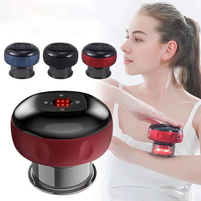 Fitzsi Essentials smart body scraping device in red with various attachments for effective skin care