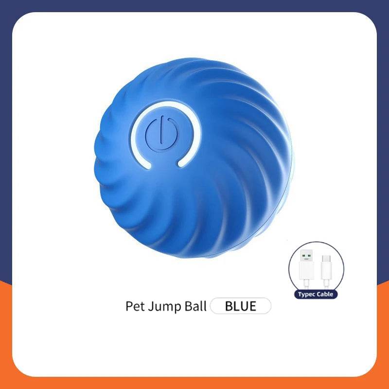 Fitzsi Essentials smart moving dog toy in blue designed as a Pet Jump Ball for interactive play