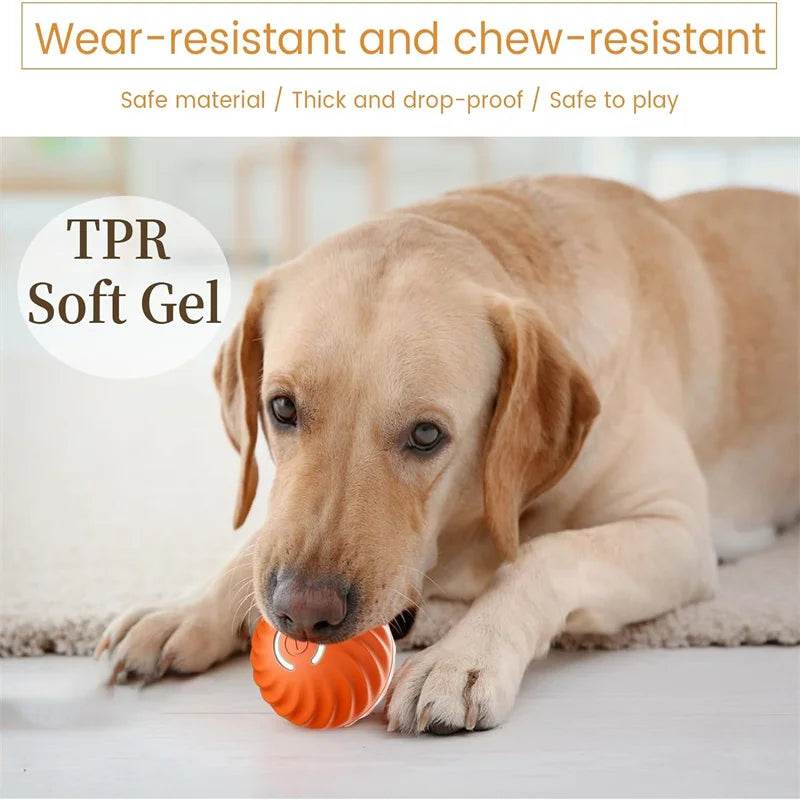 Fitzsi Essentials smart moving dog toy in orange, made from wear-resistant TPR soft gel for safe play