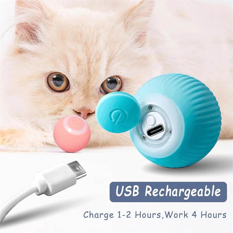 Smart moving dog toy in blue and pink with USB rechargeable feature for hours of playful engagement