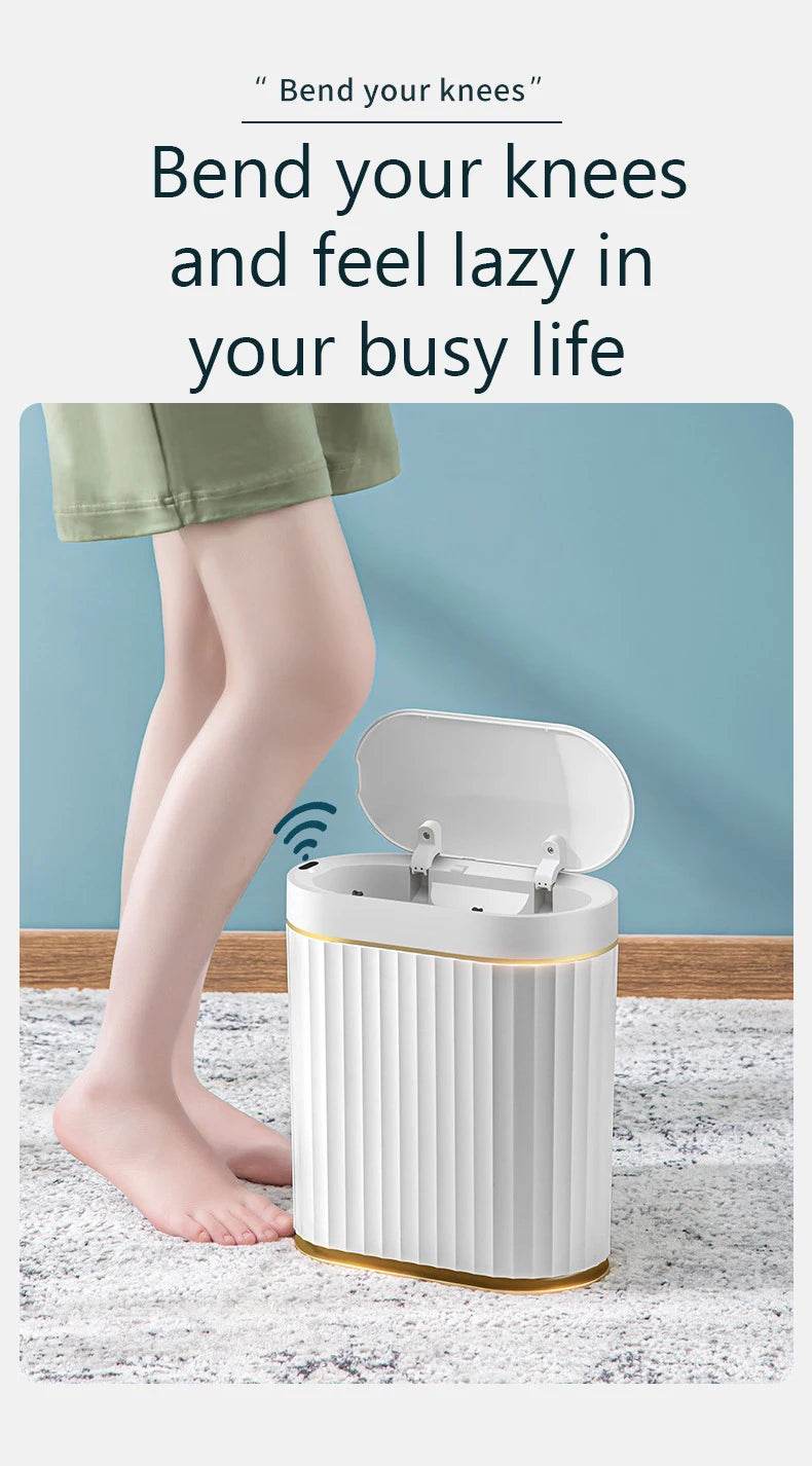 Fitzsi Essentials Smart Tech Waste Bin with automatic lid for hands-free trash disposal