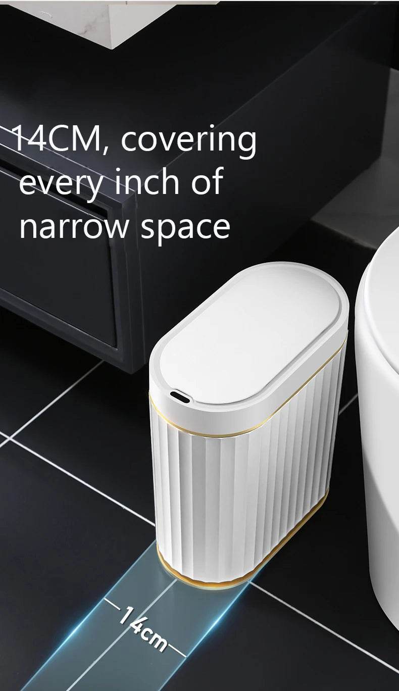Fitzsi Essentials Smart Tech Waste Bin designed for efficient space use in narrow areas