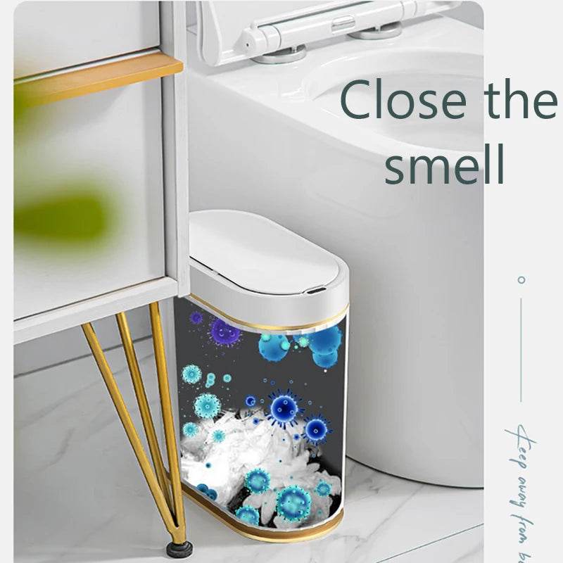Fitzsi Essentials Smart Tech Waste Bin with Anti-Odor Technology for Clean Bathrooms