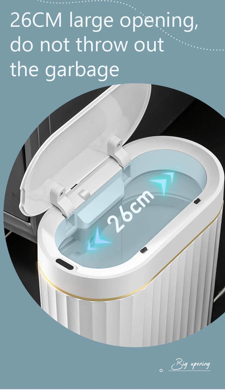 Fitzsi Essentials smart tech waste bin with a 26CM large opening for easy garbage disposal