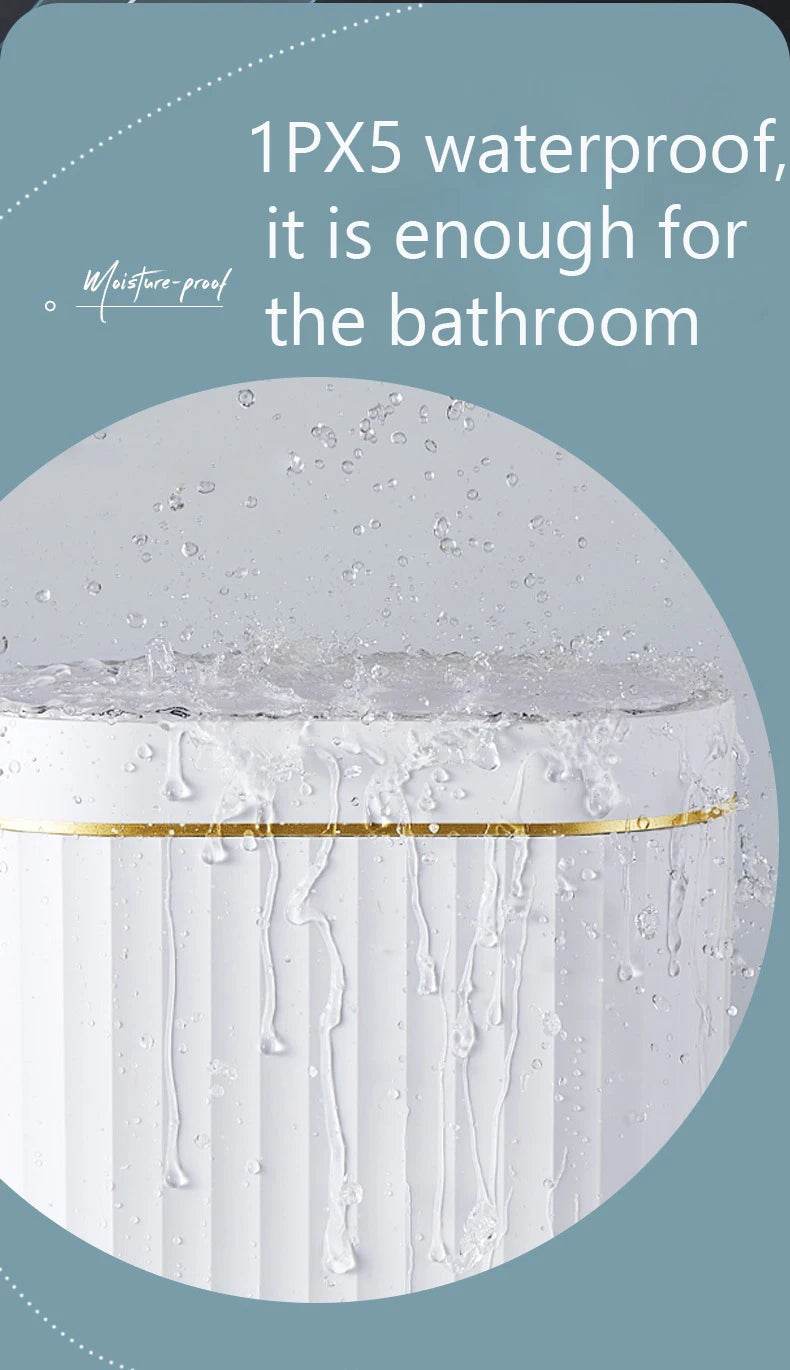 Fitzsi Essentials smart tech waste bin designed with 1PX5 waterproof for bathroom use