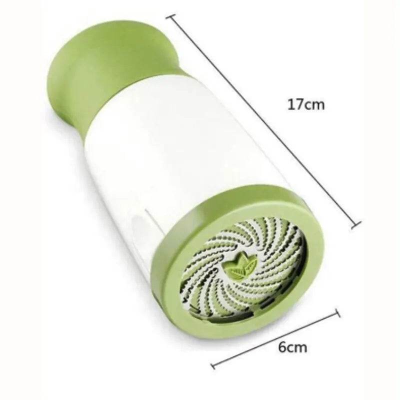 Fitzsi Essentials stainless steel spice grinder with a green top for easy grinding of spices