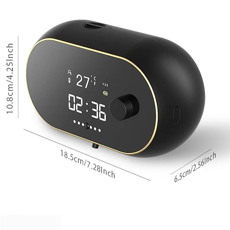 Fitzsi Essentials touchless wall-mounted soap dispenser in sleek black design for hygienic hand washing