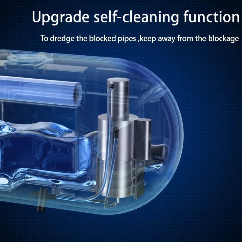 Close-up view of the touchless wall-mounted soap dispenser showing upgraded self-cleaning function