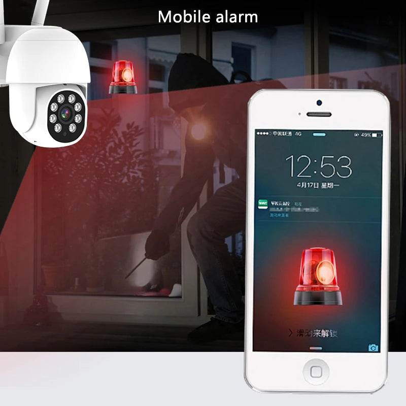 Tuya Smart Outdoor Camera with Mobile Alarm Feature for Enhanced Home Security