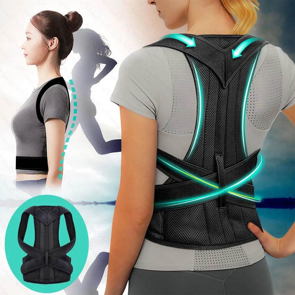 Fitzsi Essentials adjustable posture corrector designed for enhanced back support and alignment with breathable material.
