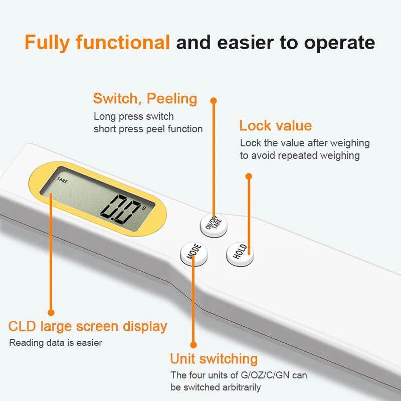 Fitzsi Essentials electronic measuring spoon with large screen display and easy-to-use functions