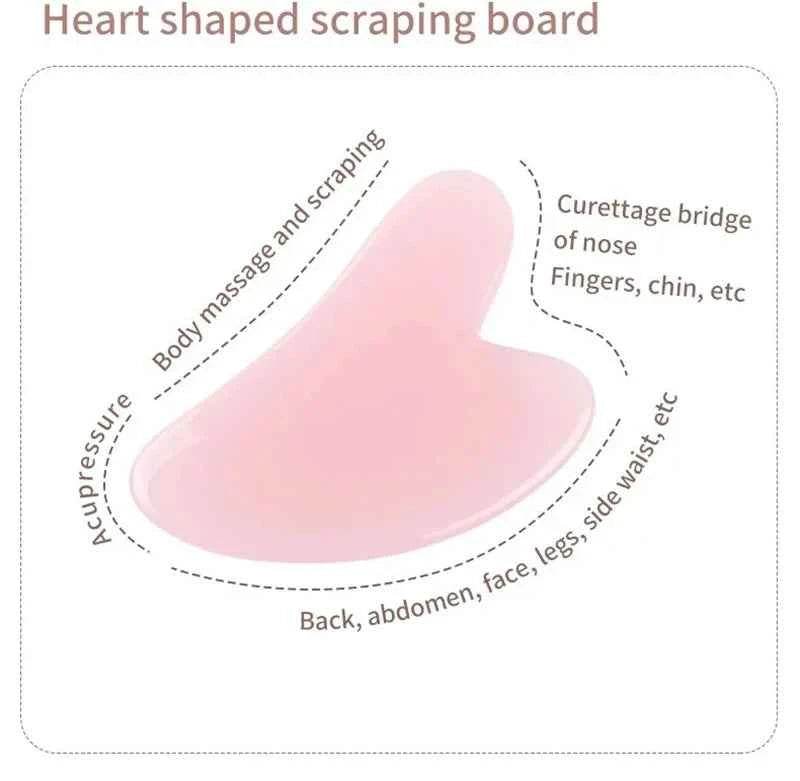 Heart-shaped scraping board for body massage, featuring acupressure for face and neck with the face neck massager roller