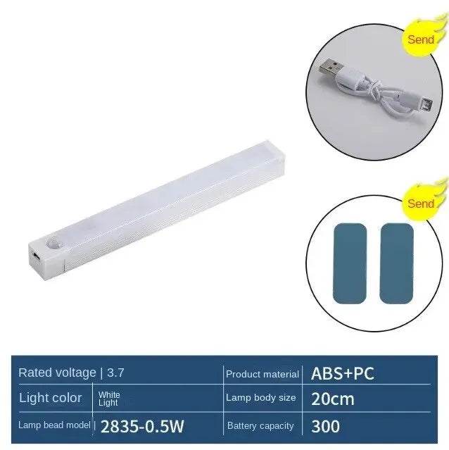 Fitzsi Essentials intelligent sensing light strip in white, compact size with USB cable for easy use