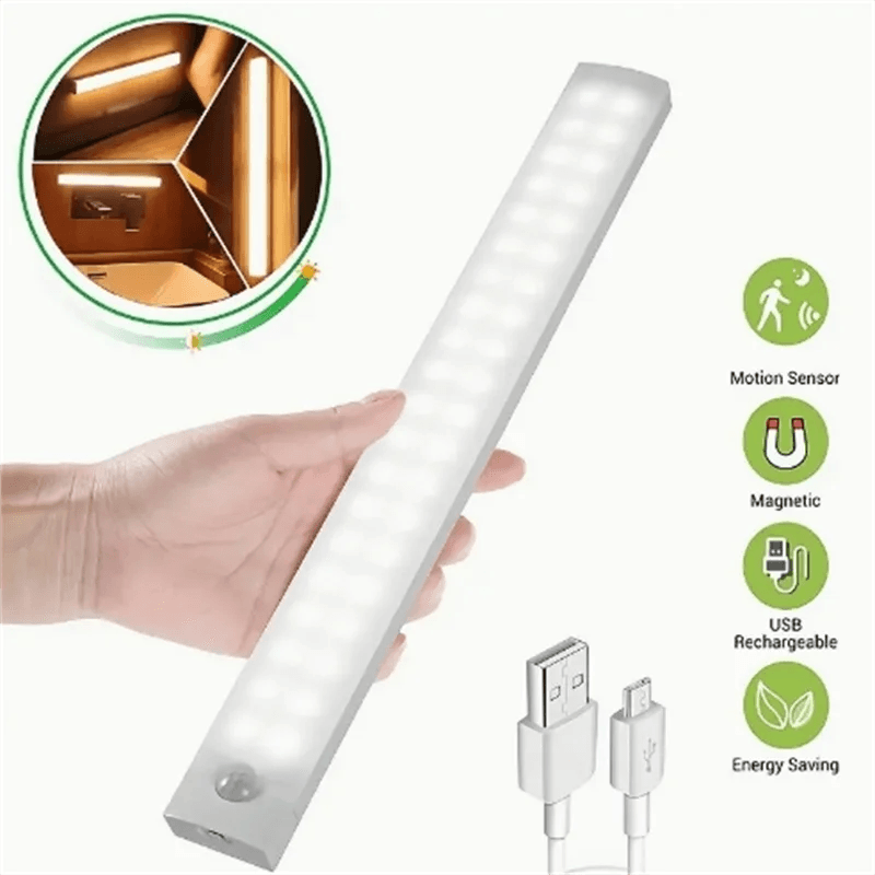 Fitzsi Essentials intelligent sensing light strip mounted with motion sensor features and USB rechargeable design