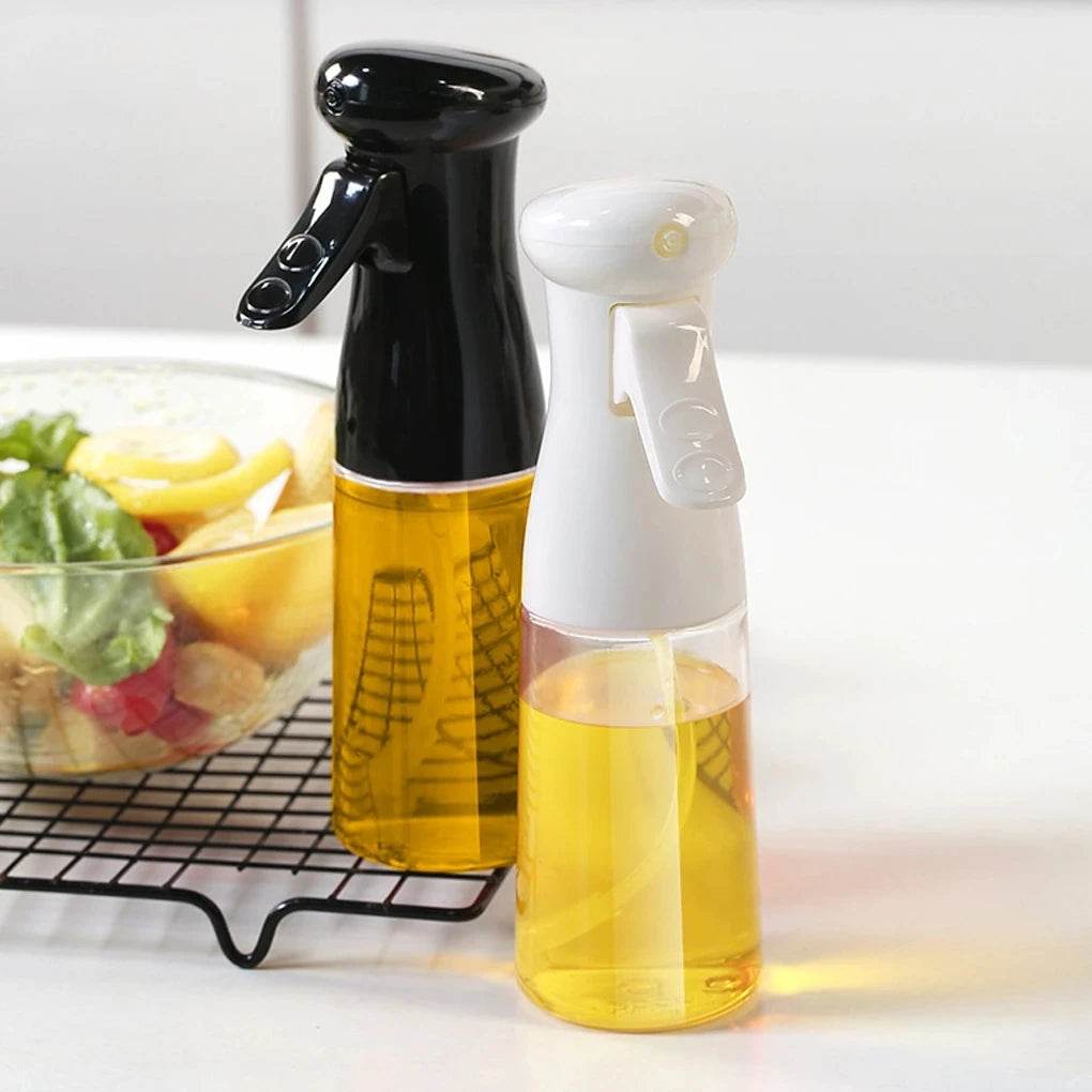 Set of two olive oil dispensers for BBQ, black and white, perfect for grilling or cooking