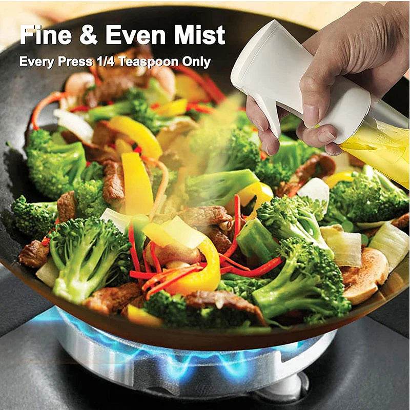 Fitzsi Essentials Olive Oil Dispenser for BBQ Spraying a Fine Mist on Vegetables in a Pan
