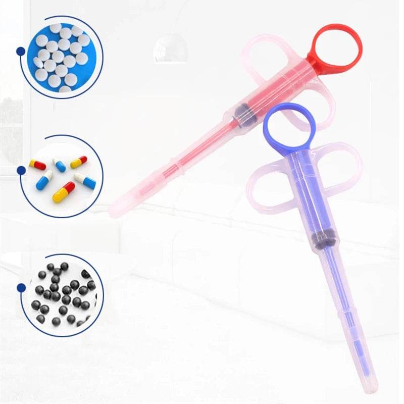 Fitzsi Essentials pet pill syringe gun in red and blue for easy medication administration for pets