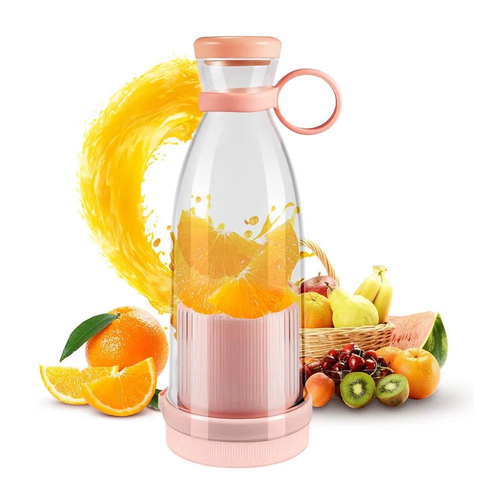 Fitzsi Essentials portable fruit juicer bottle with citrus fruits and splash effect for fresh juice on-the-go