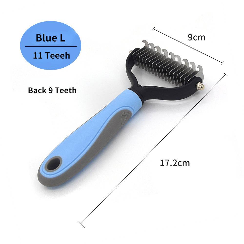 Fitzsi Essentials Professional Pet Deshedding Brush with Dual-Sided Teeth for Effective Grooming