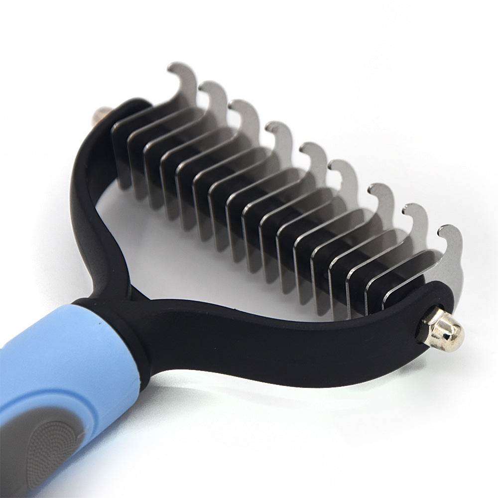 Fitzsi Essentials professional pet deshedding brush with durable stainless steel blades for effective grooming