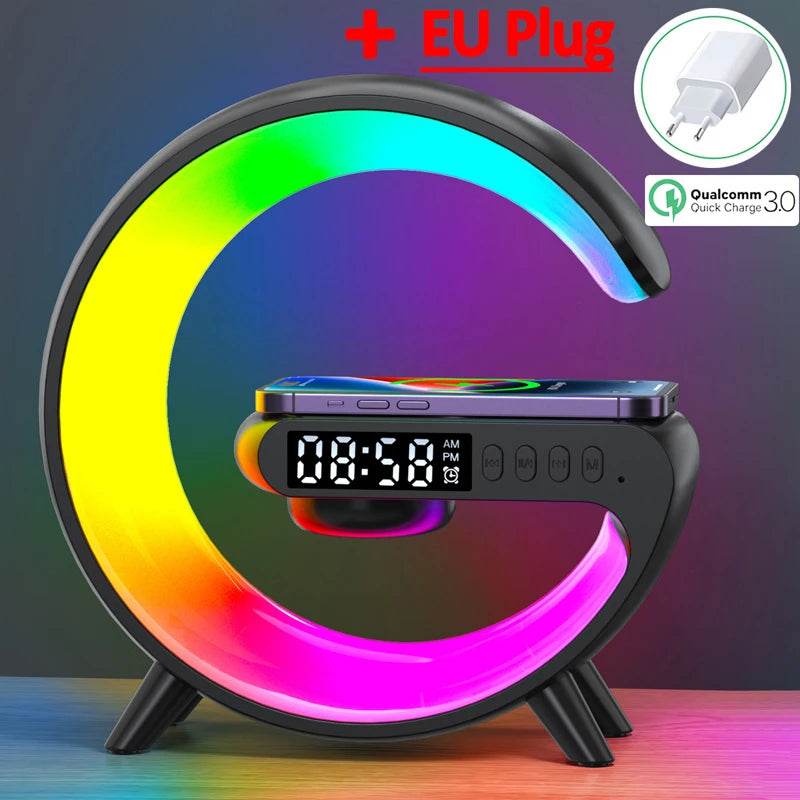Fitzsi Essentials multifunctional RGB alarm clock with colorful LED design and easy-to-read display