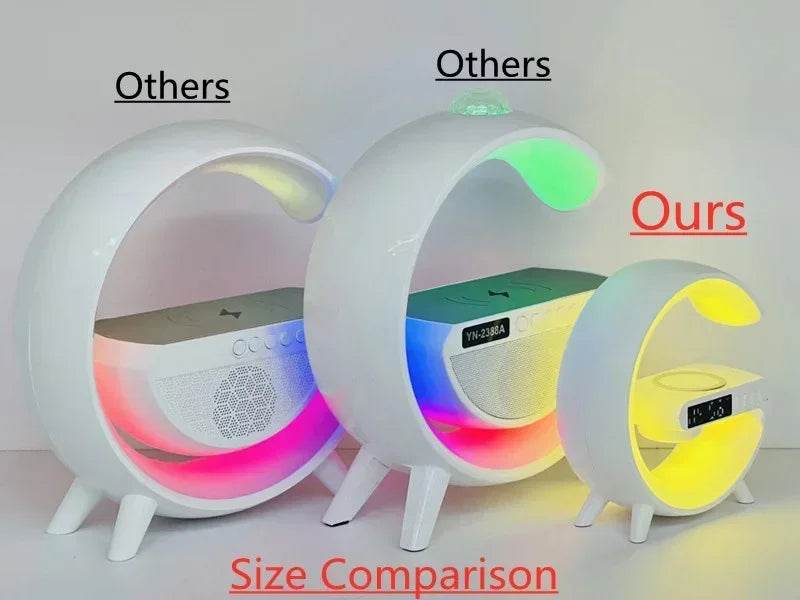Comparison of Fitzsi Essentials multifunctional RGB alarm clock with colorful lighting and sleek design