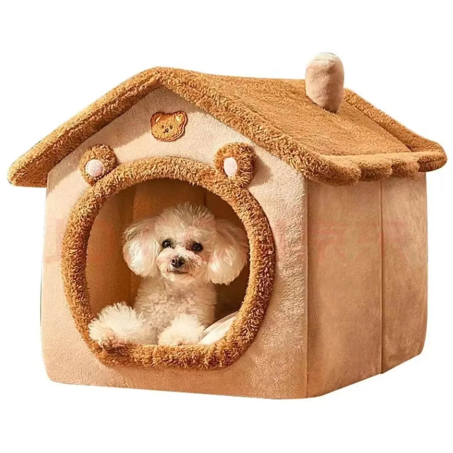 Fitzsi Essentials Washable cat and dog bed in a cozy house shape for pets to relax and play