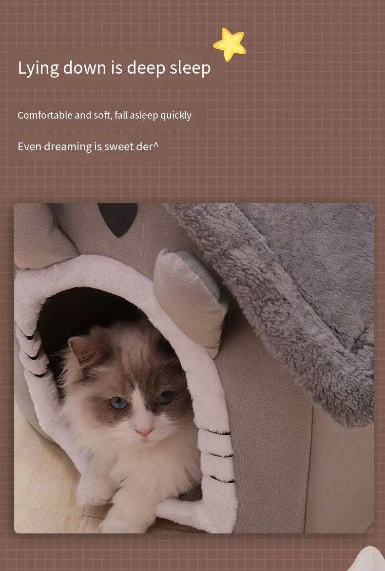 Cozy washable cat and dog bed featuring a soft, cute design for a comfortable sleeping space