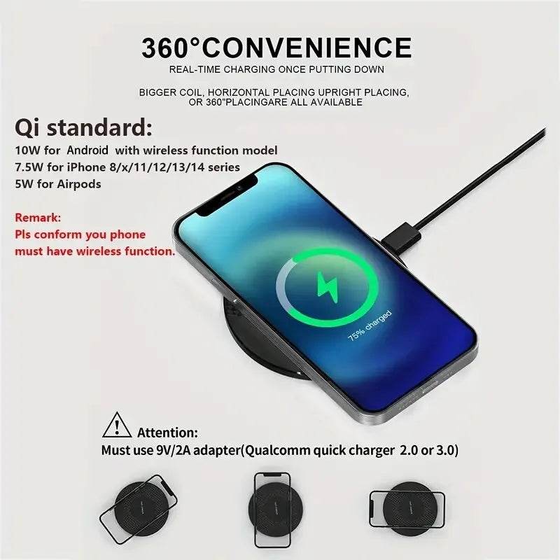 Fitzsi Essentials wireless charging pad for mobile with Qi standard for efficient charging and convenience