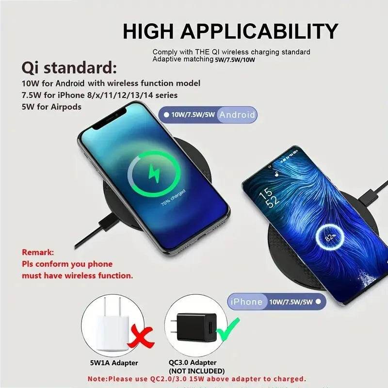 Fitzsi Essentials wireless charging pad for mobile with compatibility for various devices and multiple charging speeds