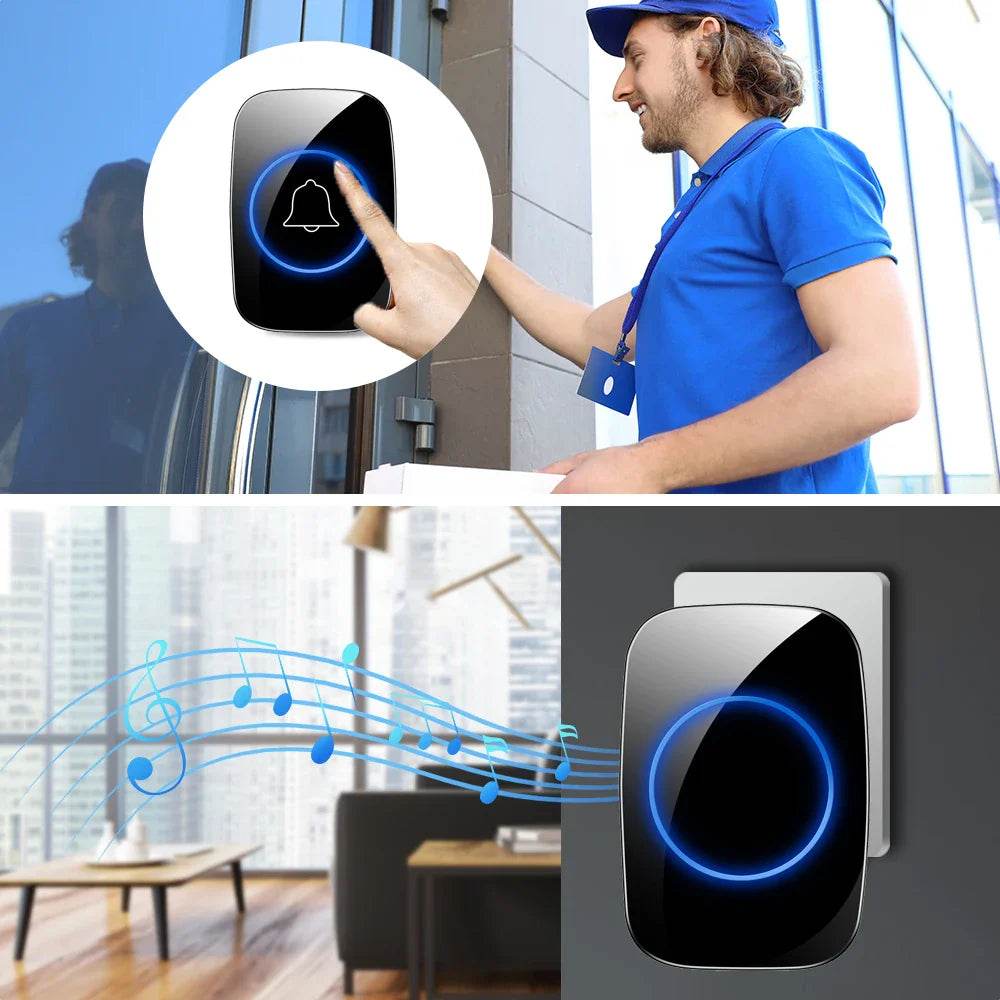 Fitzsi Essentials wireless doorbell EU plug with touch activation and customizable chimes for easy home access