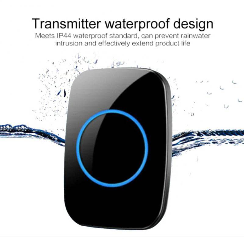Fitzsi Essentials wireless doorbell EU plug with a waterproof transmitter design for durability and long-lasting use