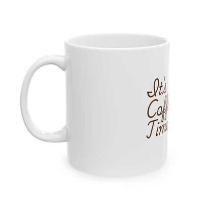 Elegant Coffee Time Ceramic Mug - Perfect for Coffee Lovers Gift for Birthdays