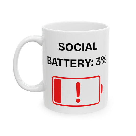 Fun Battery Life Ceramic Mug - Perfect Gift for Tech Lovers, Home Office, Coffee Enthusiasts, Geeky Decor, Recharge Your Day!