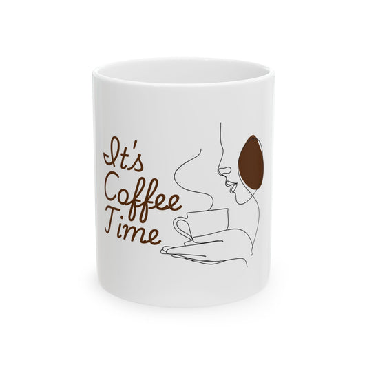 Elegant Coffee Time Ceramic Mug - Perfect for Coffee Lovers Gift for Birthdays