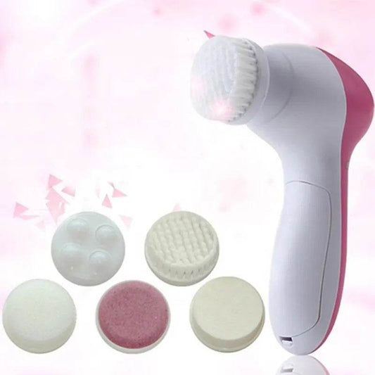 Fitzsi Essentials 5 in 1 face brush cleaner with multiple interchangeable brush heads for effective skincare