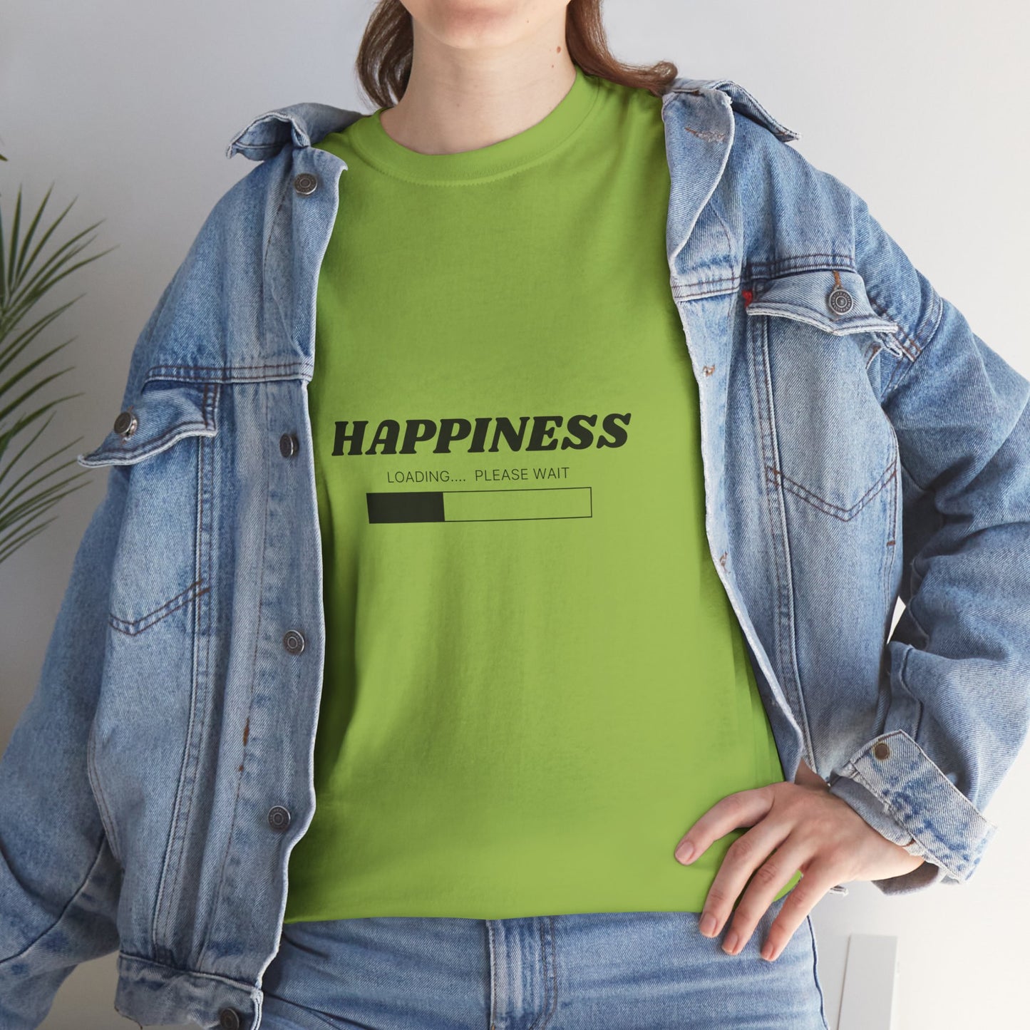 Happiness Loading Tee, Perfect for Casual Days, Gift for Friends, Motivational Shirt, Everyday Wear, Unisex Graphic Tee