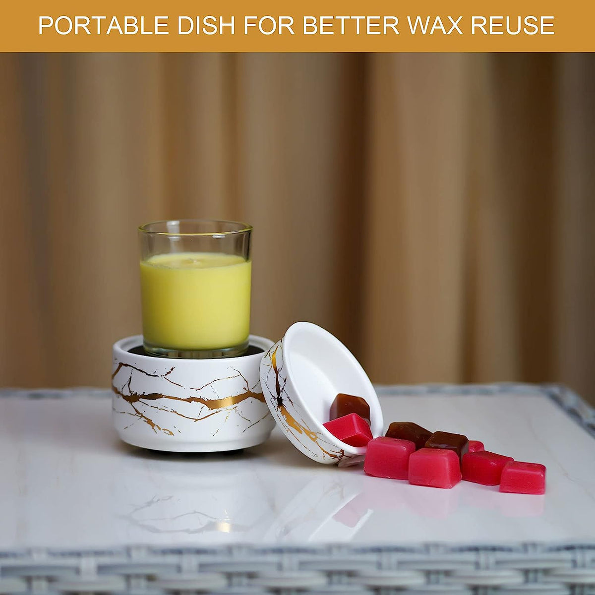 3-in-1 Electric Ceramic Wax Melt Burner – White & Gold