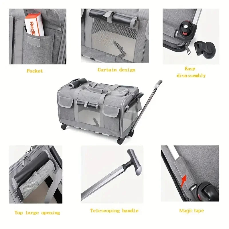 Extra Large Portable Pet Trolley Travel Carrier Bag
