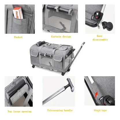 Extra Large Portable Pet Trolley Travel Carrier Bag