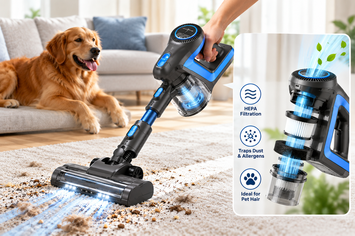 6-in-1 Cordless Vacuum Cleaner – 20,000Pa Suction