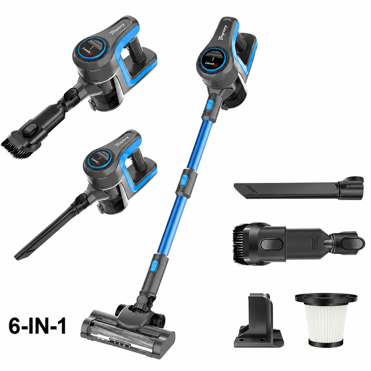 6-in-1 Cordless Vacuum Cleaner – 20,000Pa Suction