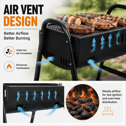 Portable Charcoal BBQ Grill – Outdoor Garden & Camping BBQ