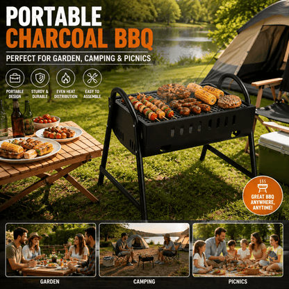 Portable Charcoal BBQ Grill – Outdoor Garden & Camping BBQ