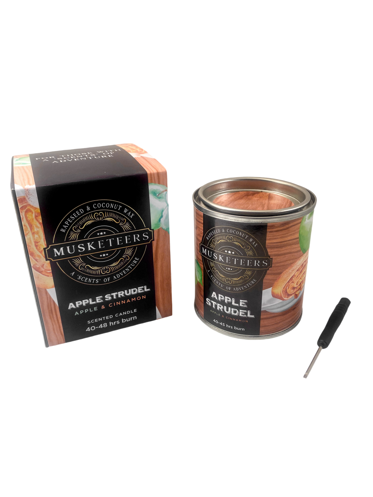 Apple Strudel Scented Candle – Rapeseed & Coconut Wax, 40 Hour Burn