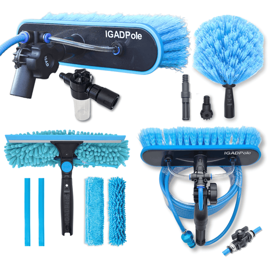 IGADPole Window Cleaning Accessories Kit – Brush, Squeegee & Duster (No Pole)