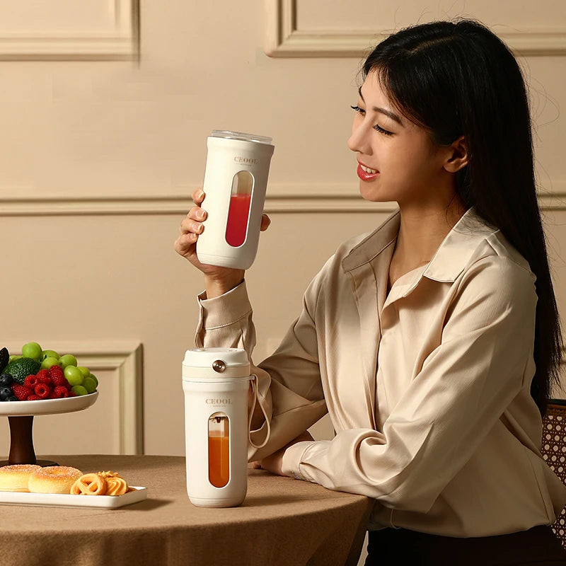 4/10 Blades Electric Portable Blender 350ML Juicer Fruit Mixers USB Rechargeable