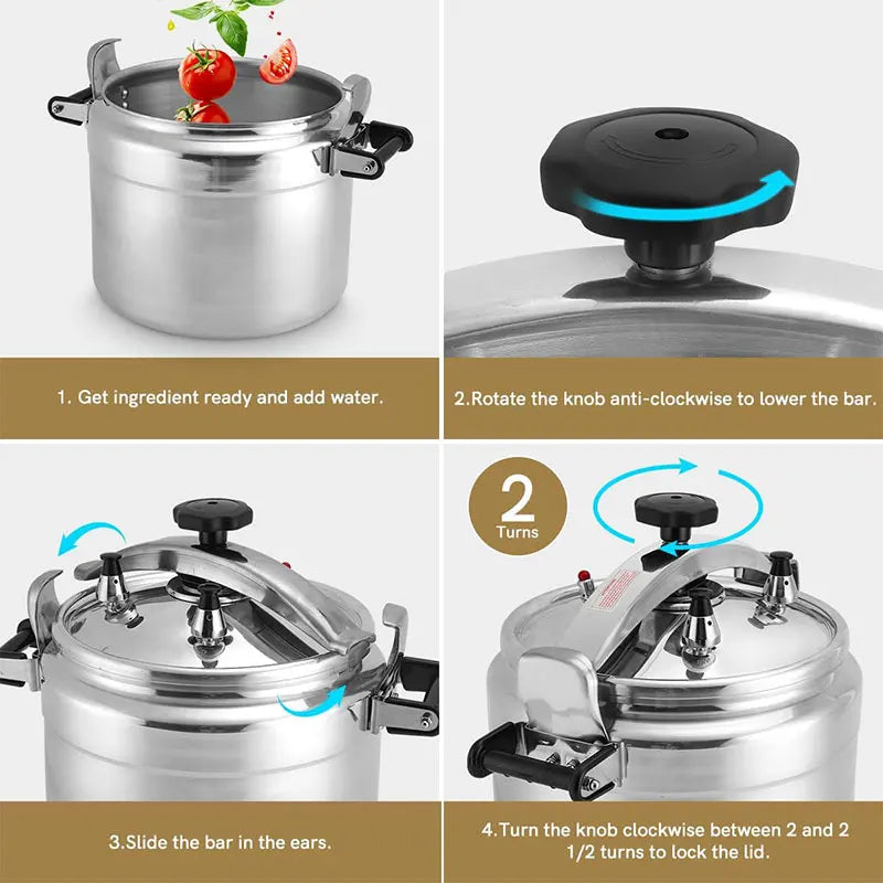 Aluminum Pressure Cooker Only for Gas with Easy Lock Lid